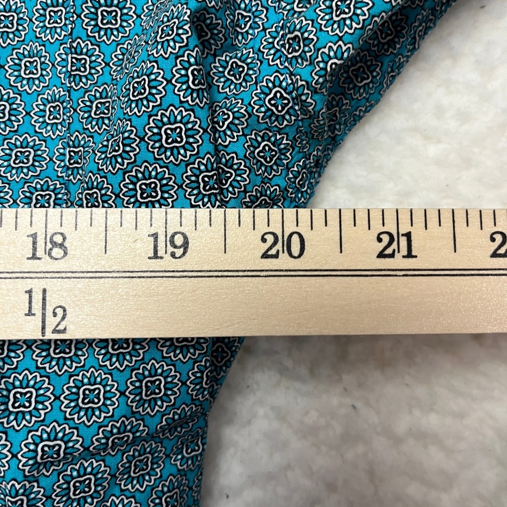 Ariat Button Down Shirt Mens Medium Teal Geometric Floral Stretch Long Sleeve - Picture 7 of 11